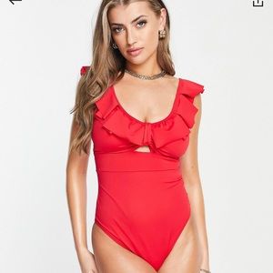 ASOS red swimsuit
